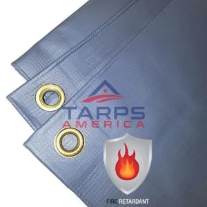 13oz Gray Fire Retardant Vinyl Tarp 18'x18' (Temper Tent)