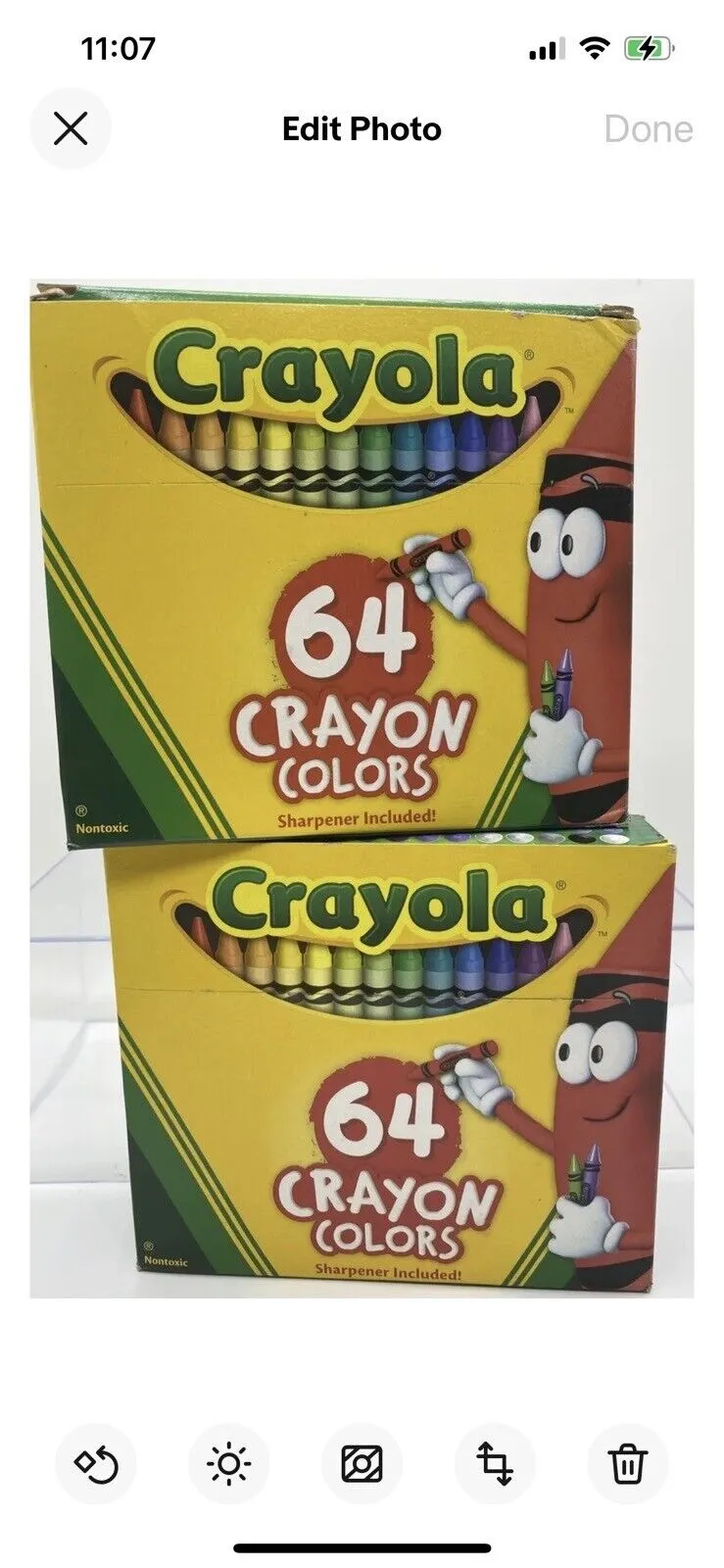 (2) Crayola Crayons In Flip Top Box Pack Sharpener, 64 Crayon Colors COMBINESHIP