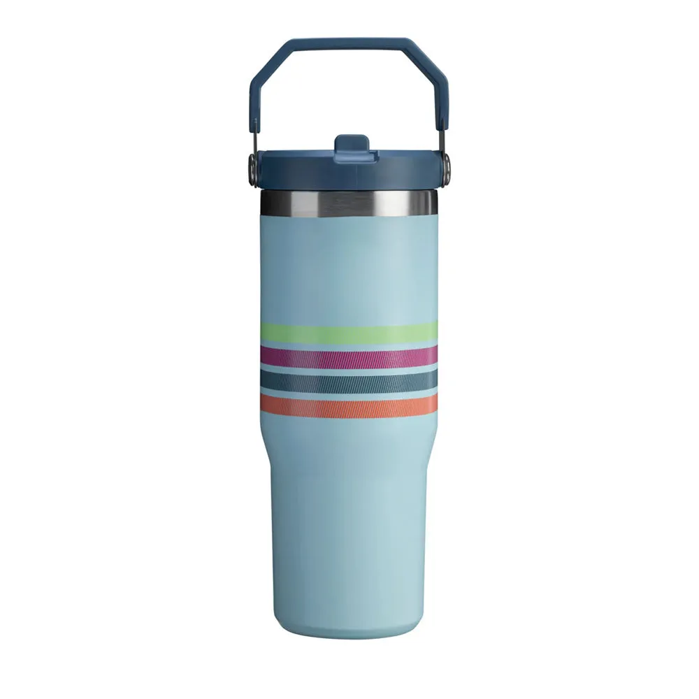 90470PT TERMO ICEFLOW FLIP STRAW VARSITY 30oz SEAFOAM STRIPE MARCA STANLEY