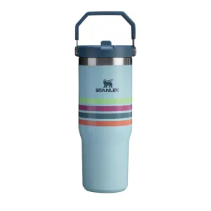90470PT TERMO ICEFLOW FLIP STRAW VARSITY 30oz SEAFOAM STRIPE MARCA STANLEY