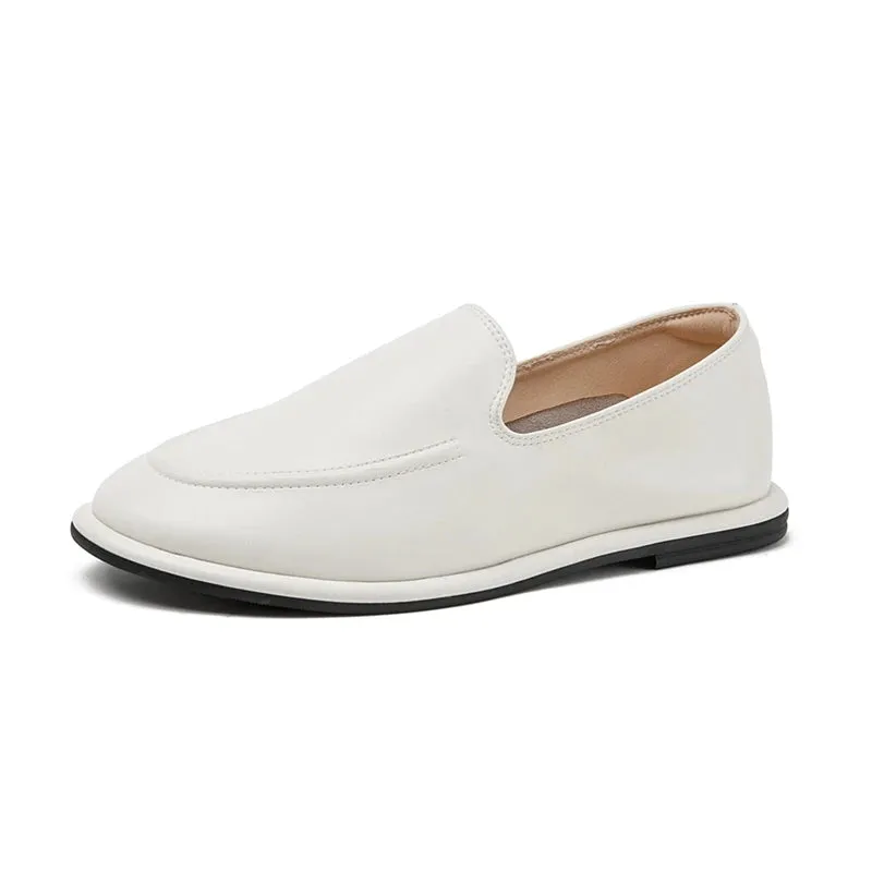 AIYUQI Women’s Loafers – 2024 New Spring Round Toe Slip-On Shoes, Genuine Leather Soft Flats for Women