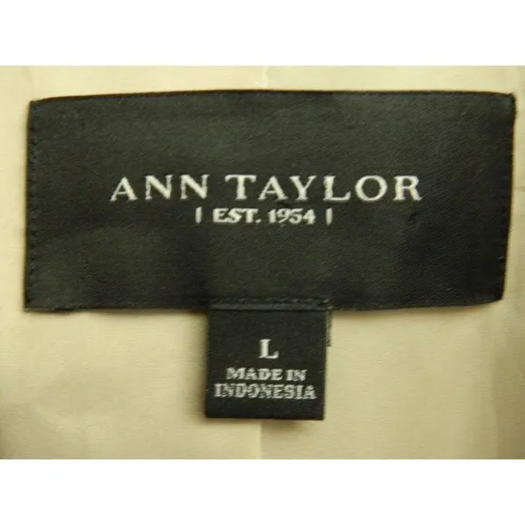 Ann Taylor Size Large Shawl Collar Tan Mid-length Lined Raincoat Jacket Coat