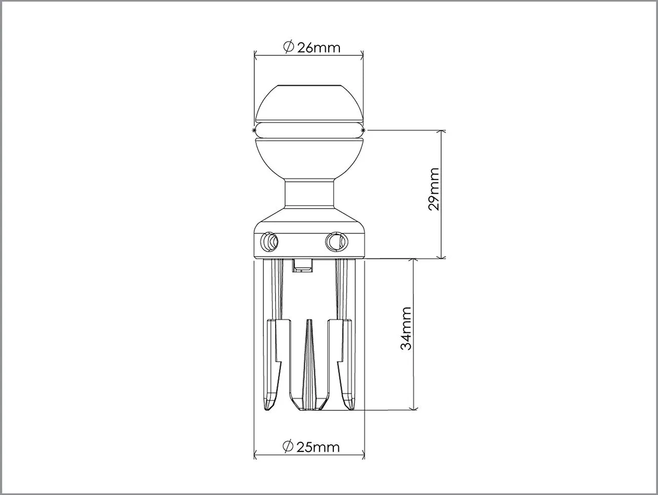 AOI Quick Release -11 in Ball Mount (White)