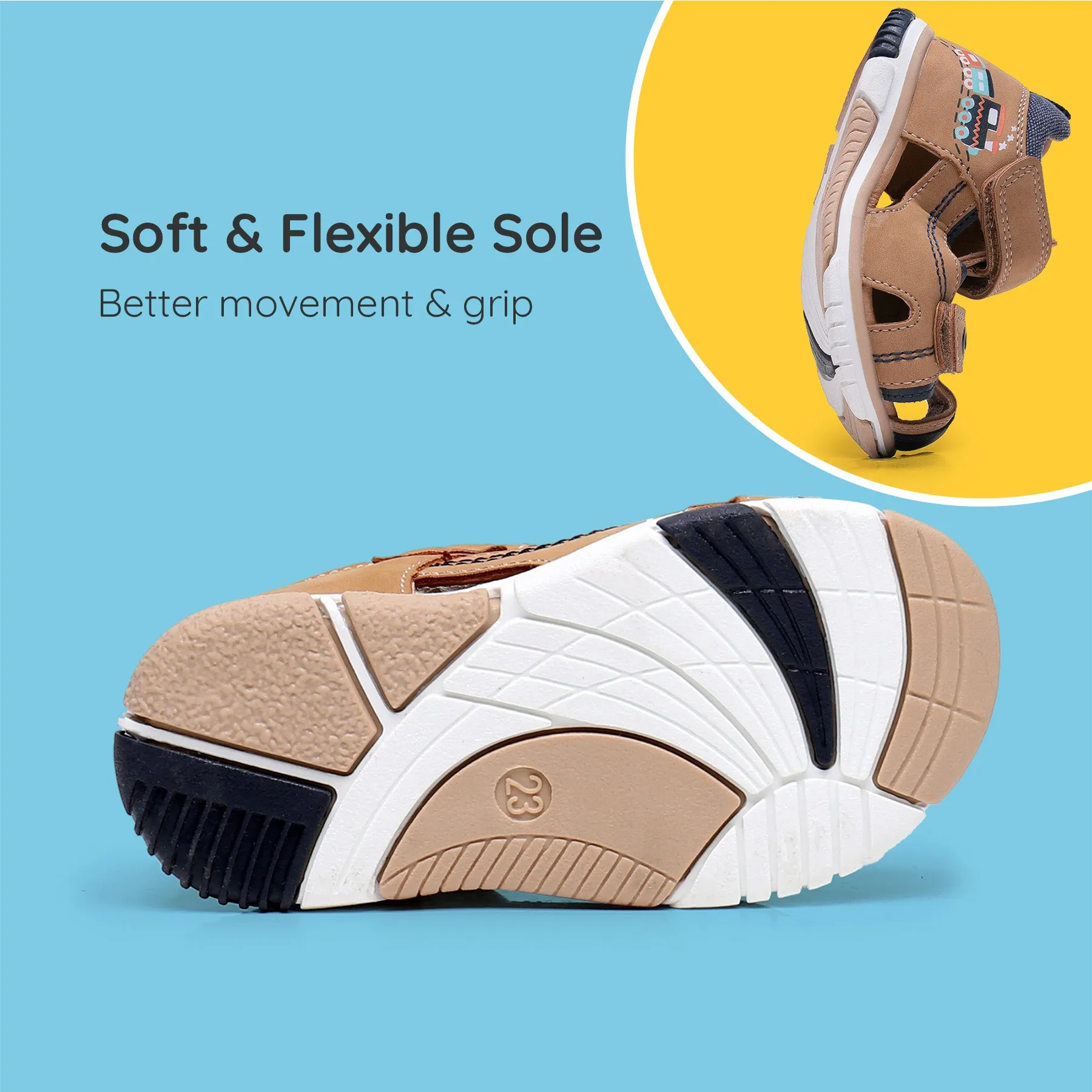 Apakowa Toddler Boys Sandals with Arch Suppoer  BSD1021-camel