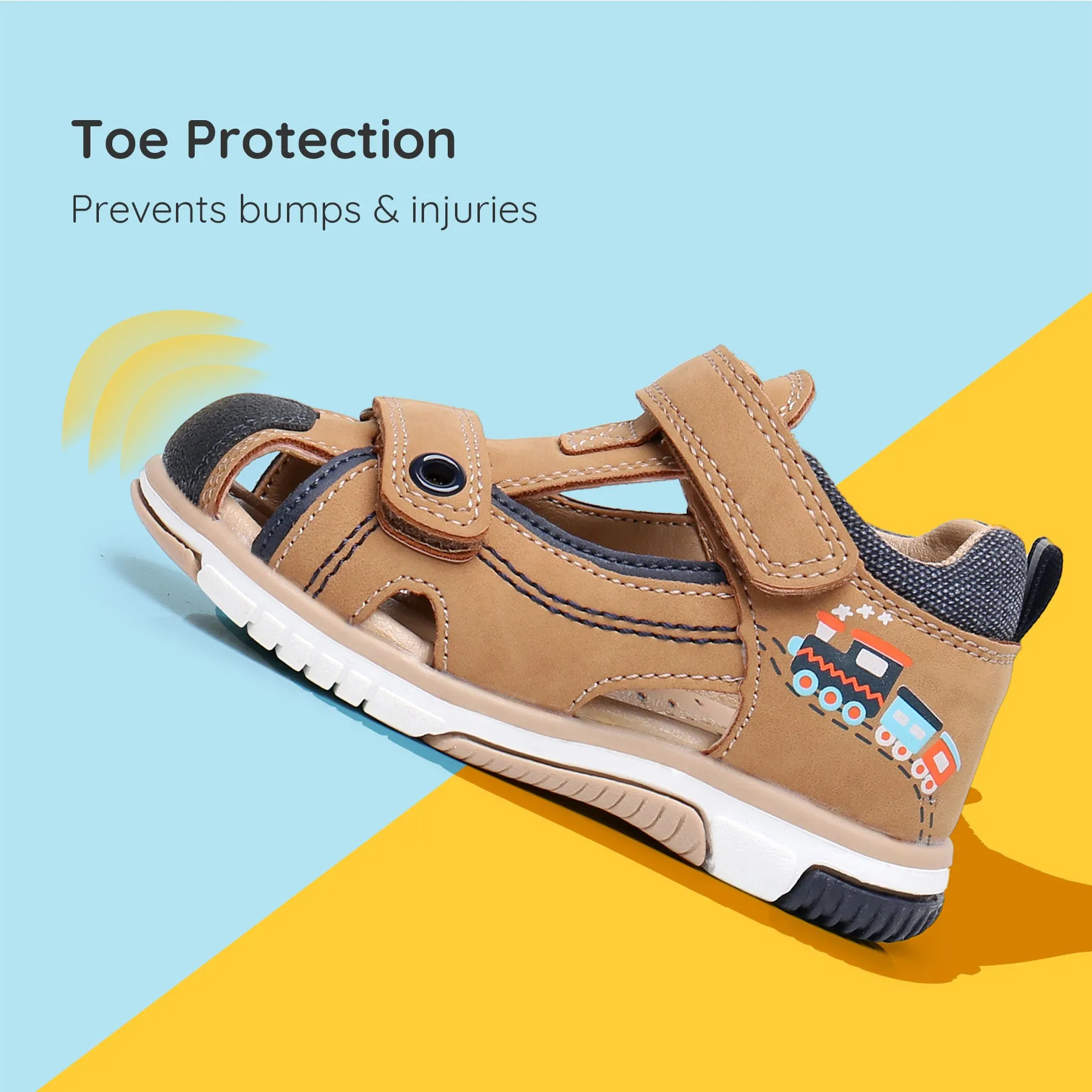 Apakowa Toddler Boys Sandals with Arch Suppoer  BSD1021-camel