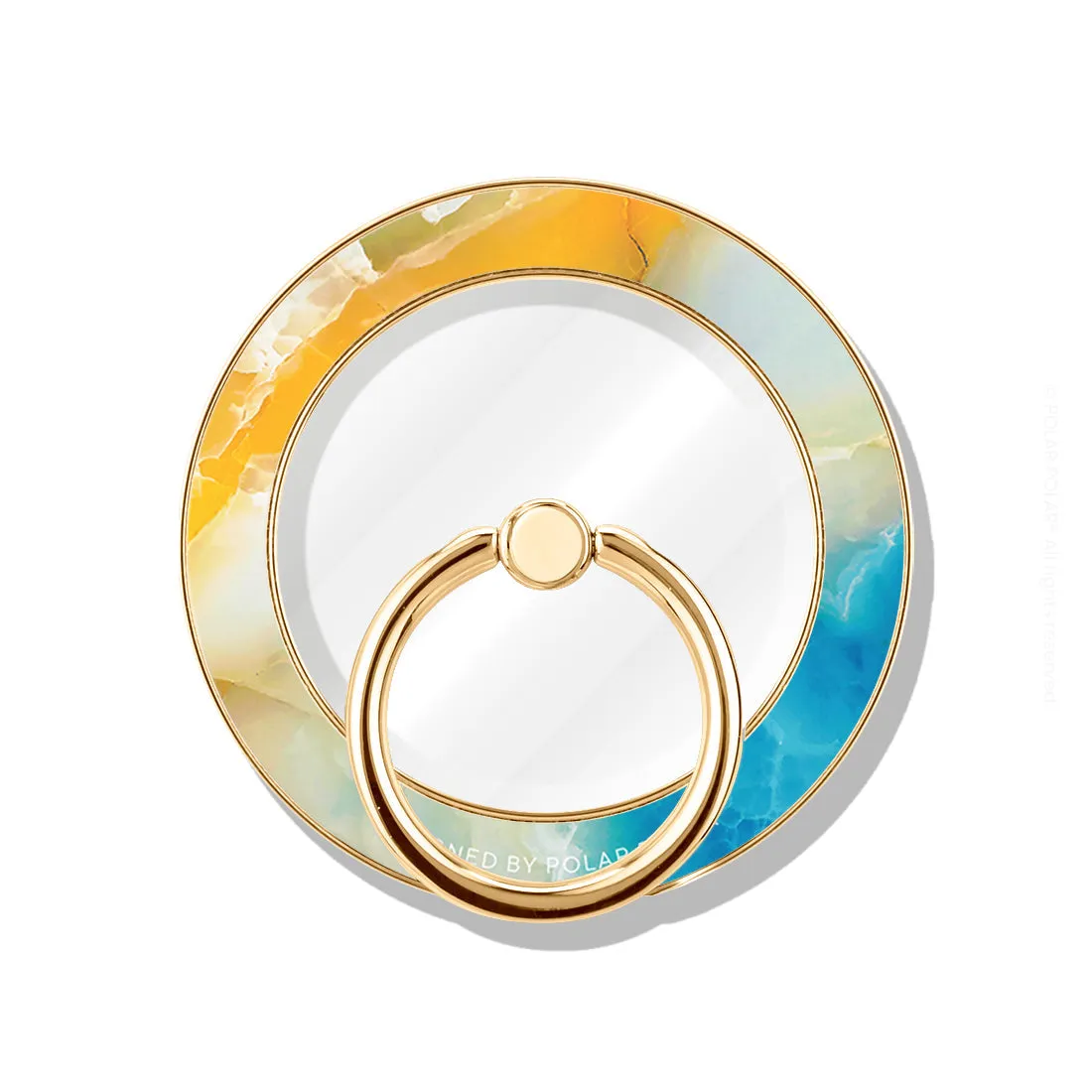 Aqua Sunlight - Golden MagSafe Phone Grip and Ring Holder Stand