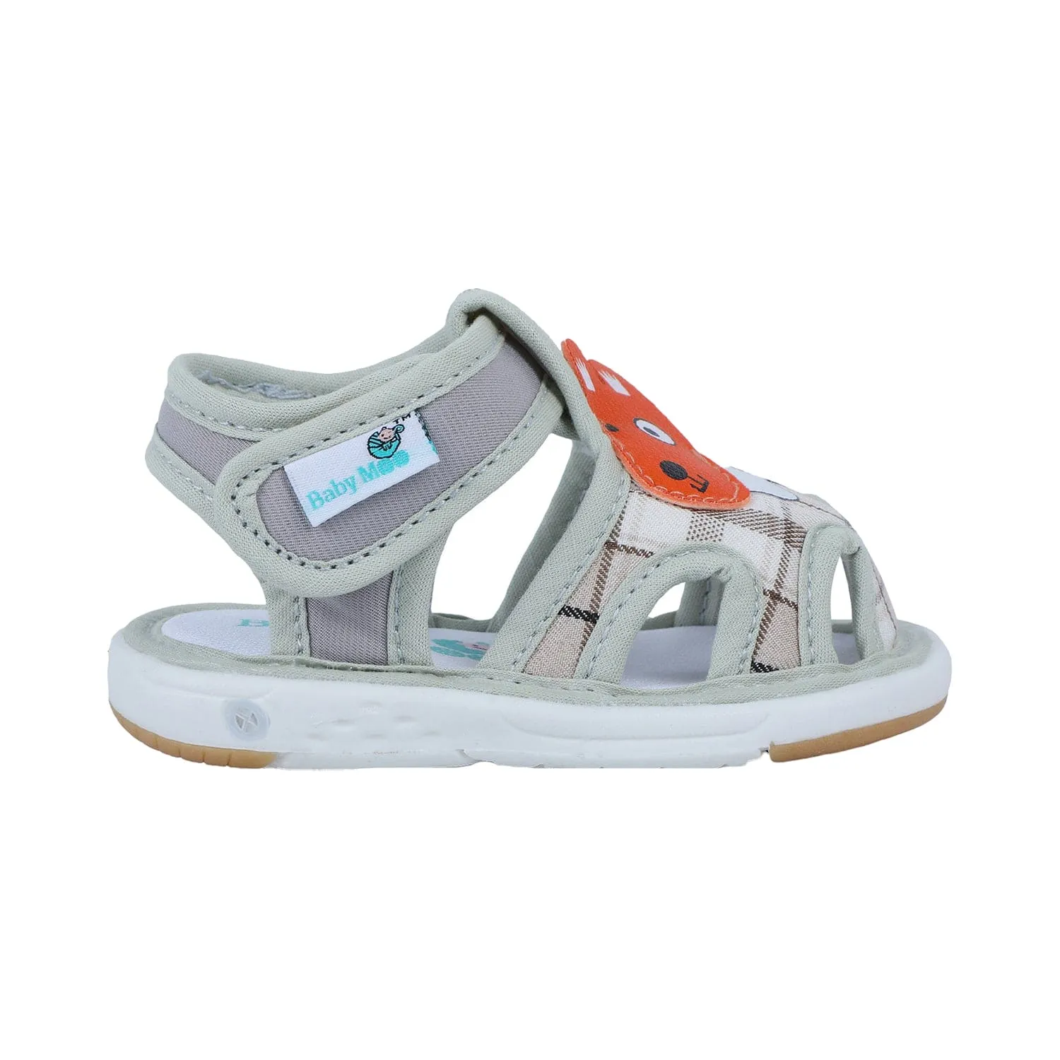 Baby Moo Cute Puppy Checked Chu-Chu Sound Breathable Anti-Skid Sandals - Multicolour