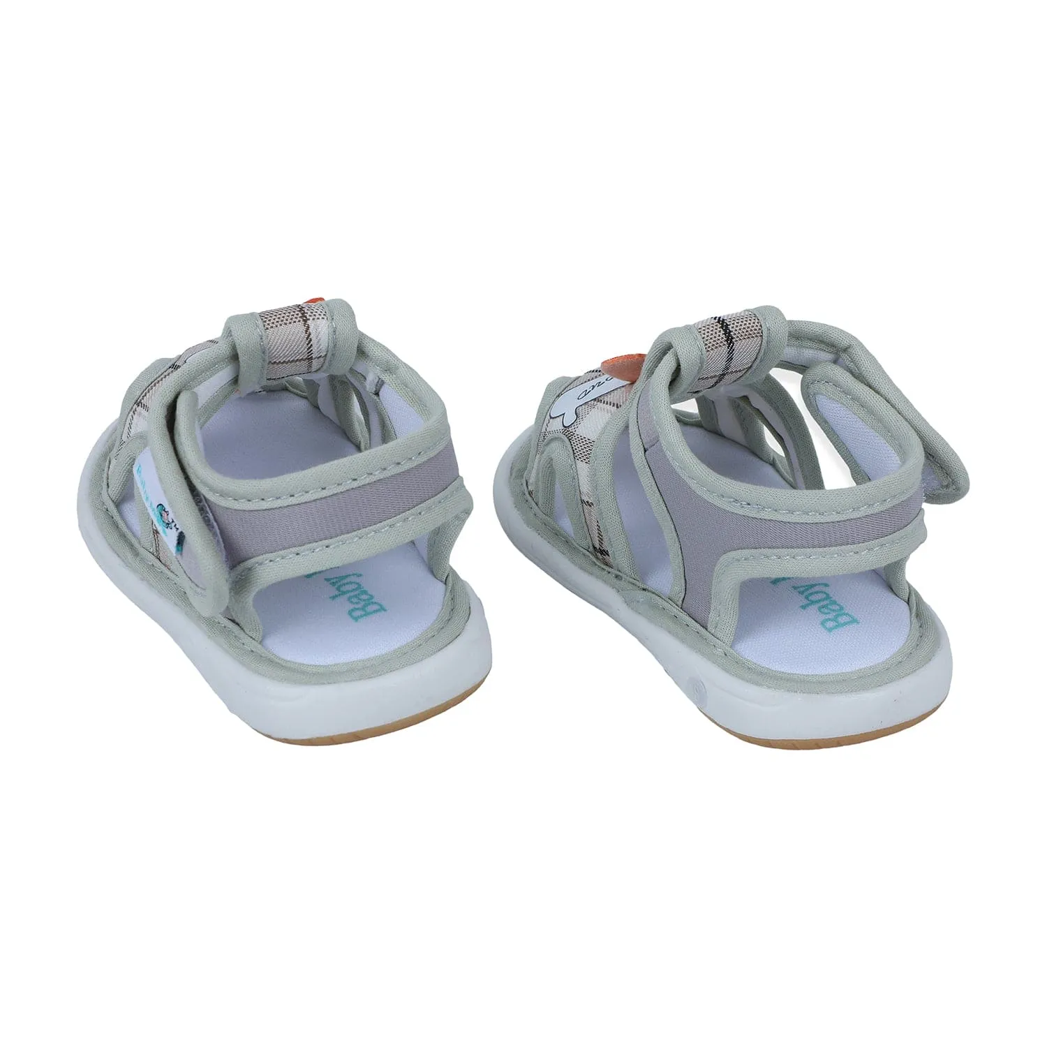 Baby Moo Cute Puppy Checked Chu-Chu Sound Breathable Anti-Skid Sandals - Multicolour