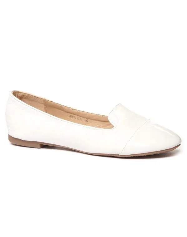 Ballerine slippers blanche bi-matière
