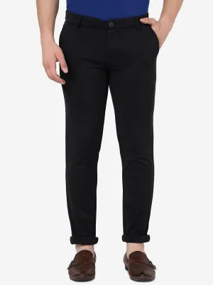 Black Solid Venice Fit Casual Trouser | JadeBlue