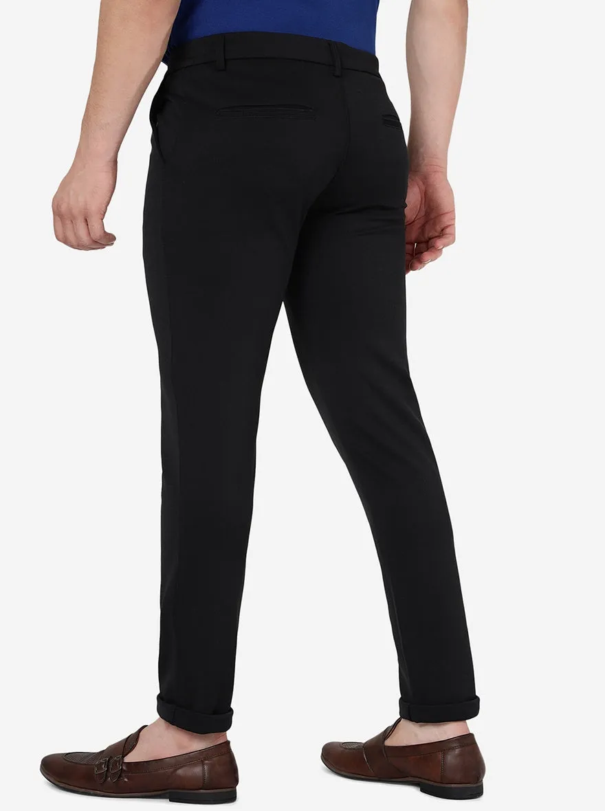 Black Solid Venice Fit Casual Trouser | JadeBlue