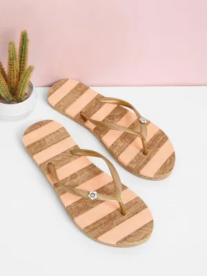 Block Striped Flip Flops