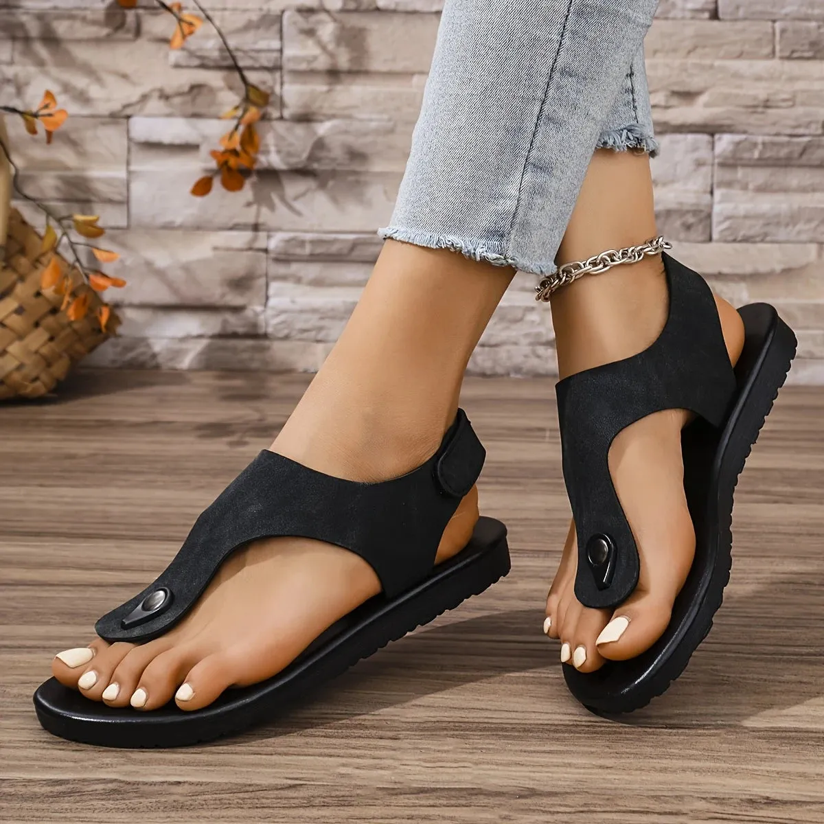 Breathable Flat Sandals - Plaid & Anti-Slip