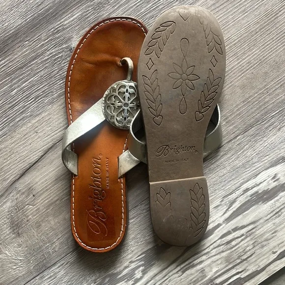 Brighton Ferrara leather Alice sandals/slides Sz 9
