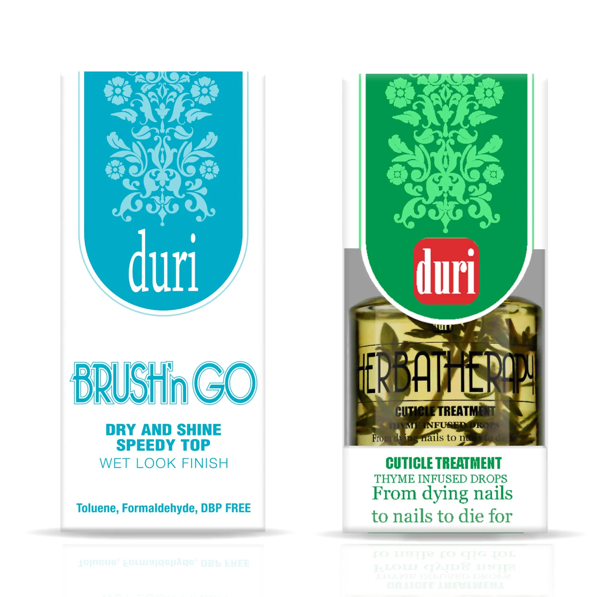 Brush’n GO Dry & Shine Speedy Top Coat   Herbatherapy Thyme Infused Cuticle Treatment Drops, 0.61 fl.oz. each