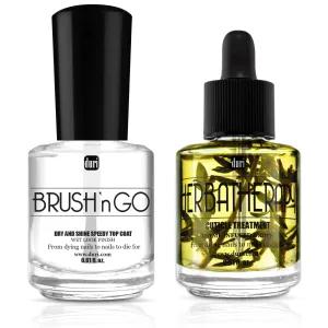 Brush’n GO Dry & Shine Speedy Top Coat   Herbatherapy Thyme Infused Cuticle Treatment Drops, 0.61 fl.oz. each