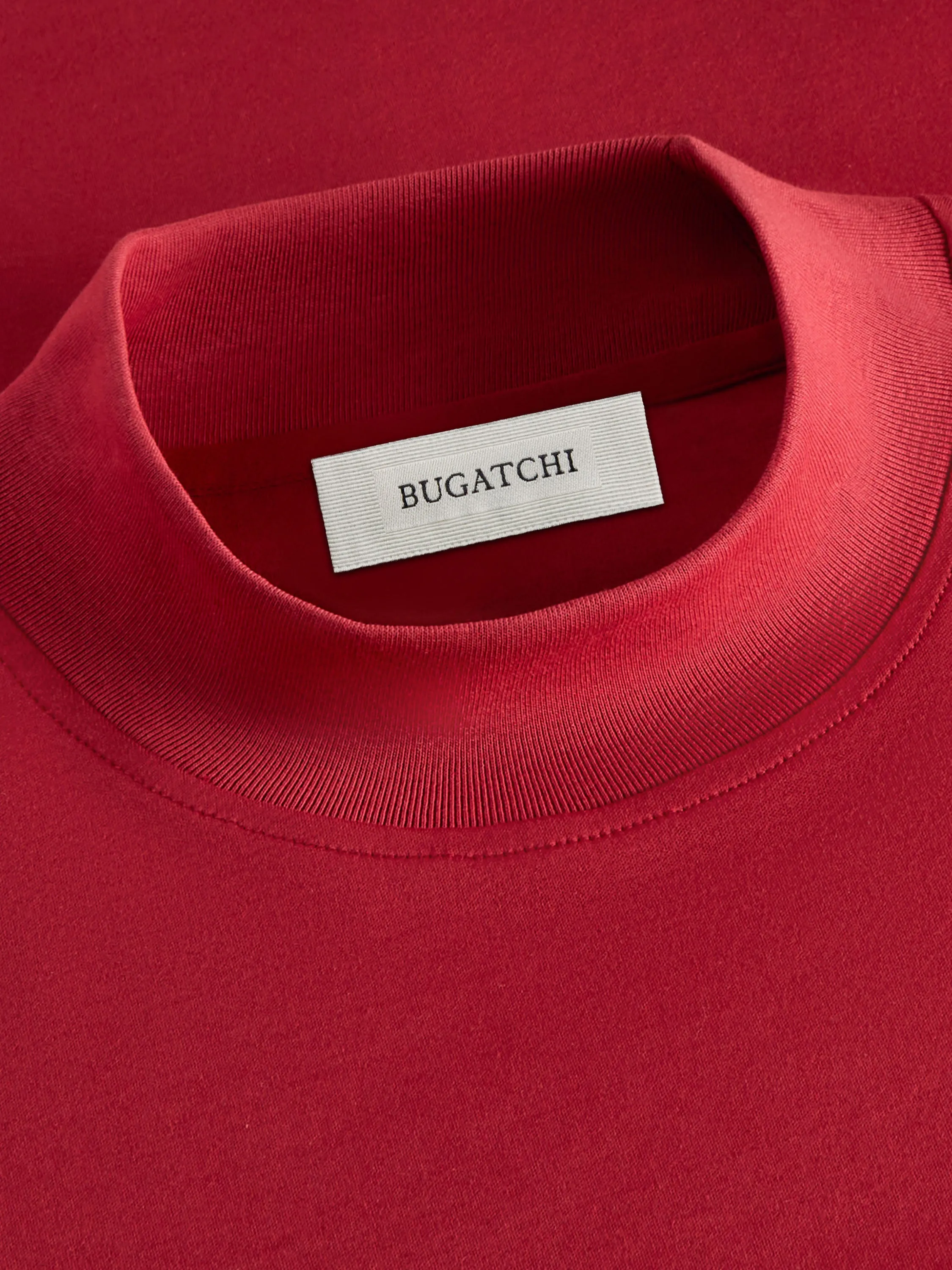 Bugatchi Long Sleeve Mock Neck Shirt - Ruby