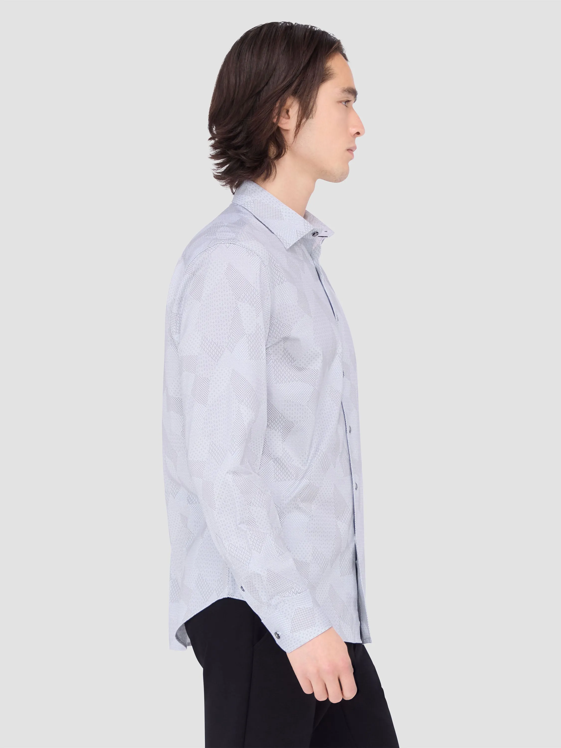 Bugatchi Ooohcotton Jimmy Long Sleeve Shirt - Zinc
