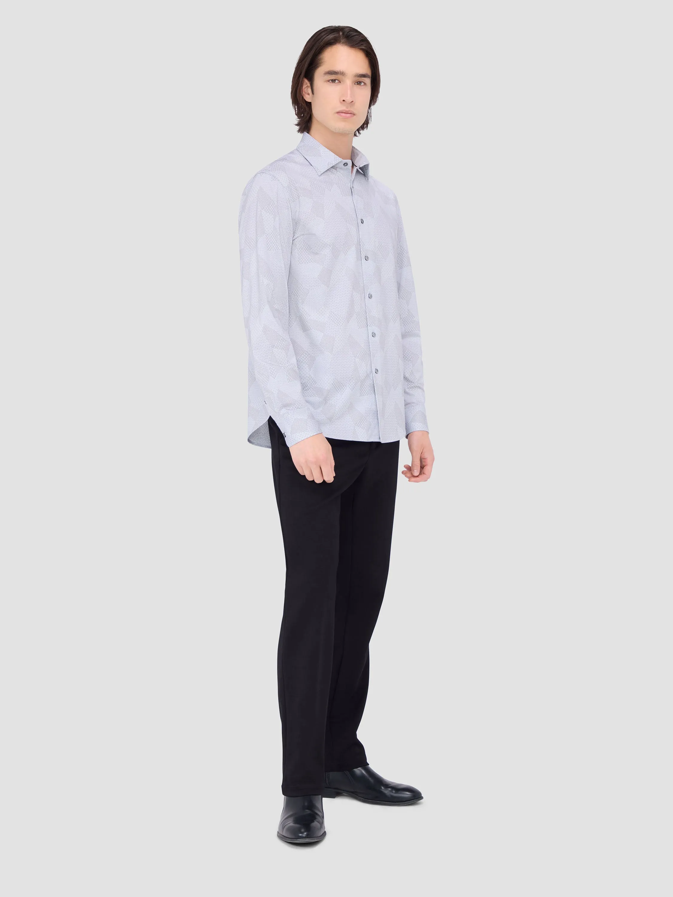 Bugatchi Ooohcotton Jimmy Long Sleeve Shirt - Zinc