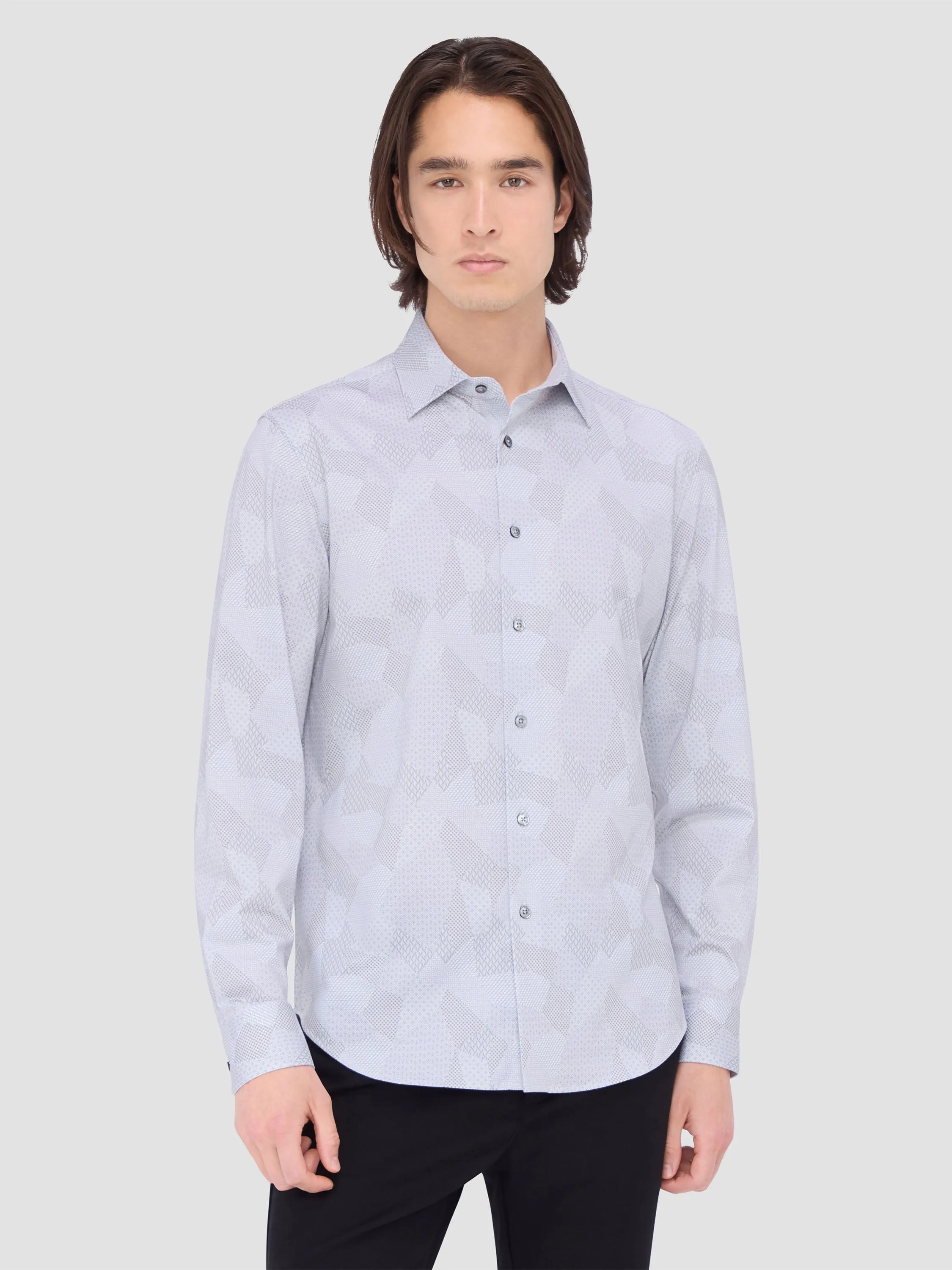 Bugatchi Ooohcotton Jimmy Long Sleeve Shirt - Zinc