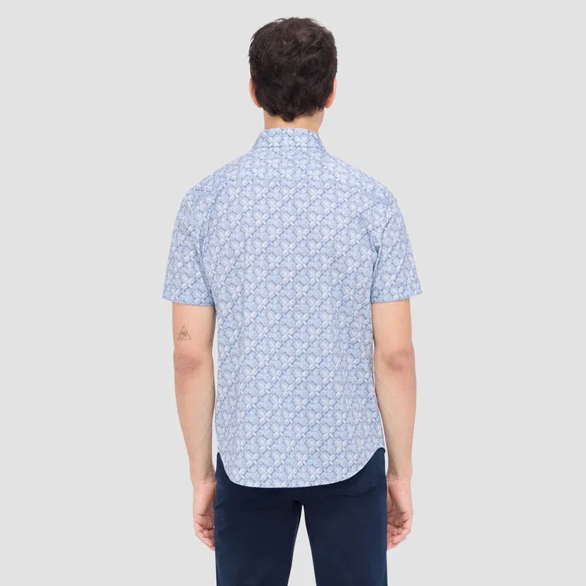 Bugatchi Ooohcotton Miles Short Sleeve Shirt - Air Blue
