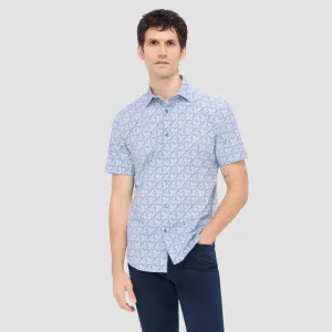 Bugatchi Ooohcotton Miles Short Sleeve Shirt - Air Blue