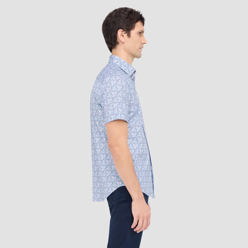 Bugatchi Ooohcotton Miles Short Sleeve Shirt - Air Blue