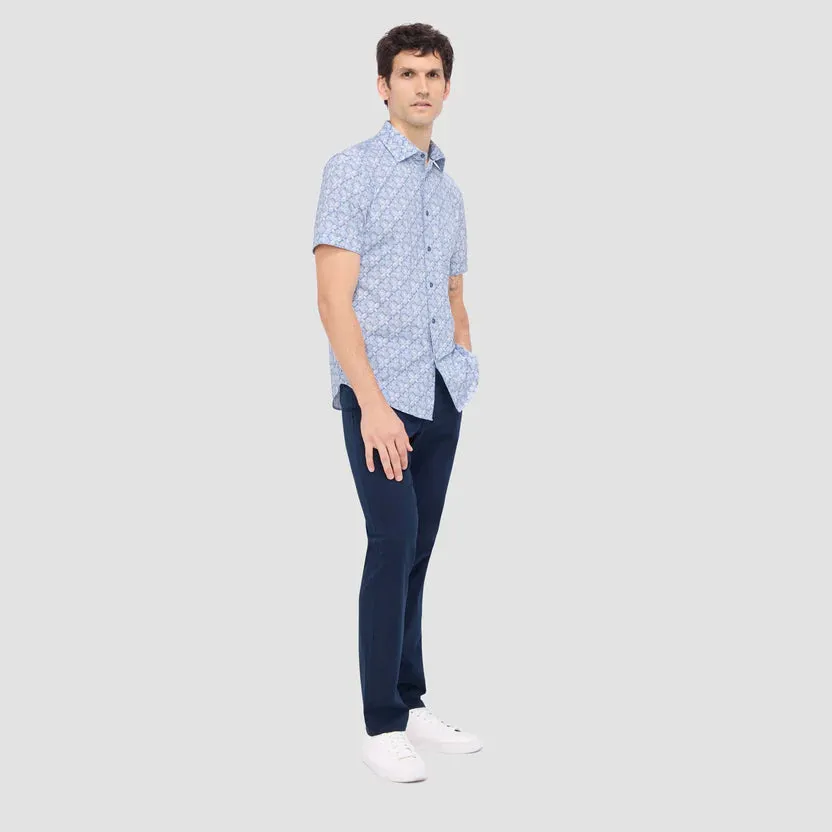 Bugatchi Ooohcotton Miles Short Sleeve Shirt - Air Blue