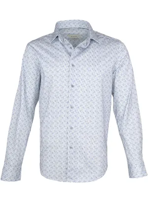 Bugatchi OoohCotton Triangles Shirt - Air Blue