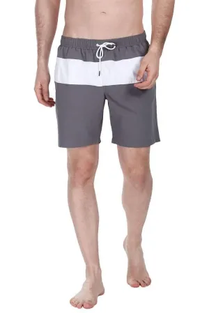 Contrast Color Block Quick Dry Nylon Swim Shorts
