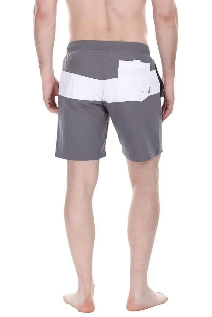 Contrast Color Block Quick Dry Nylon Swim Shorts