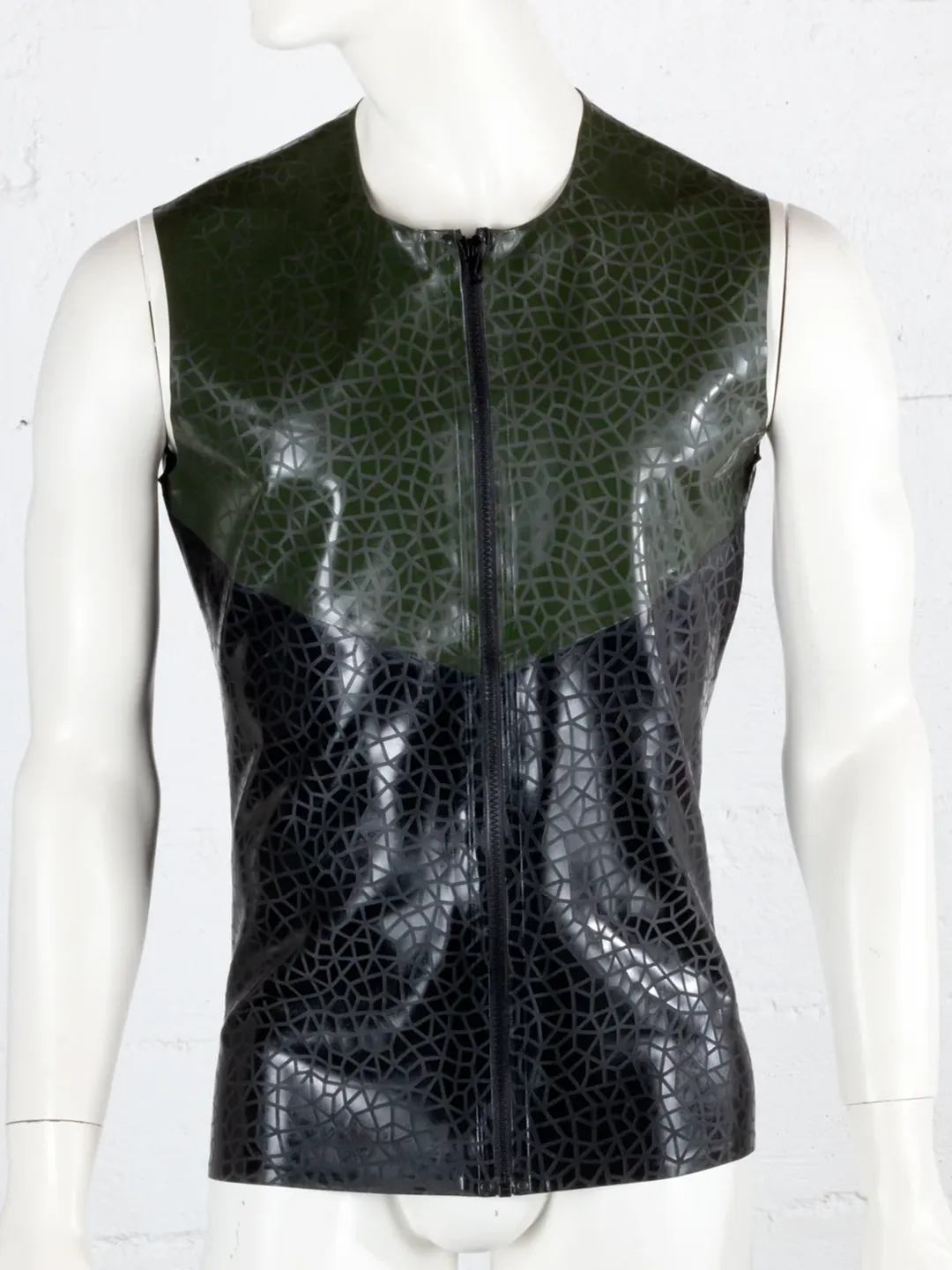 Contrast Textured Latex Vest