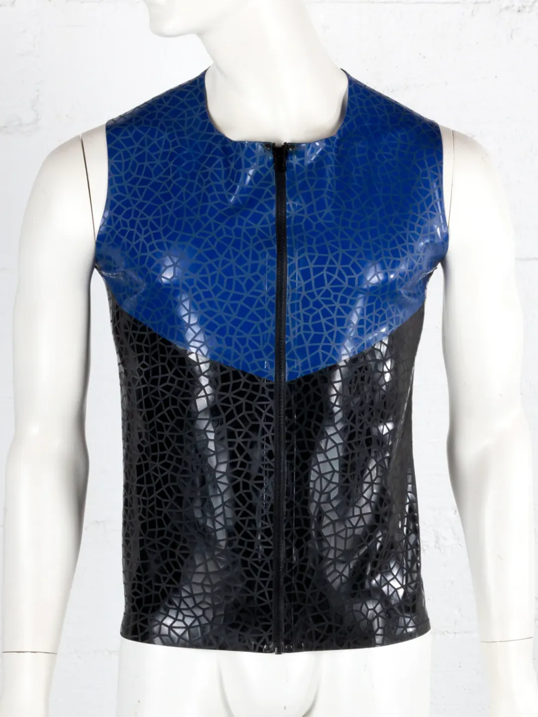 Contrast Textured Latex Vest
