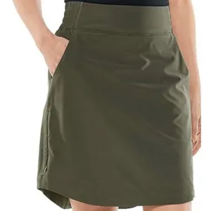 Coolibar Pisa Travel Skort UPF 50  Palm Leaf Green Womens XL RFID Block Pocket