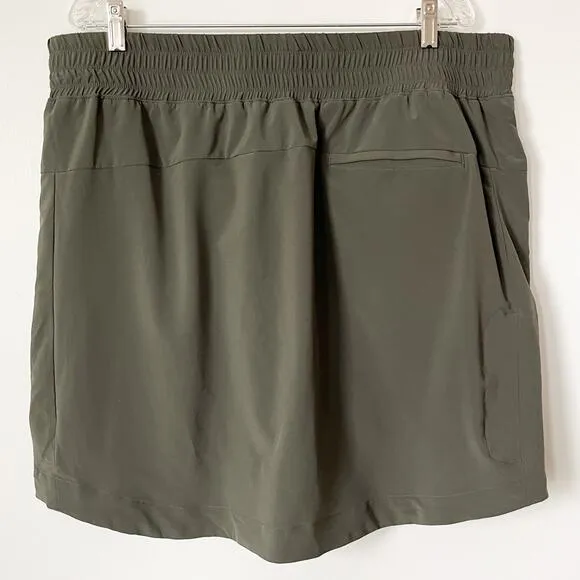 Coolibar Pisa Travel Skort UPF 50  Palm Leaf Green Womens XL RFID Block Pocket