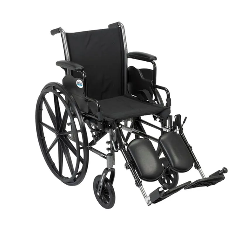 Cruiser III Light Weight Wheelchair with Flip Back Removable Arms, Desk Arms, Elevating Leg Rests, 20" Seat - 1 Each