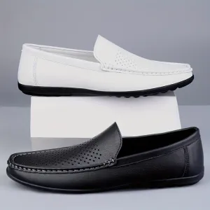 Daan - Witte Loafers met Perforaties