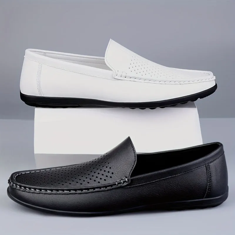 Daan - Witte Loafers met Perforaties