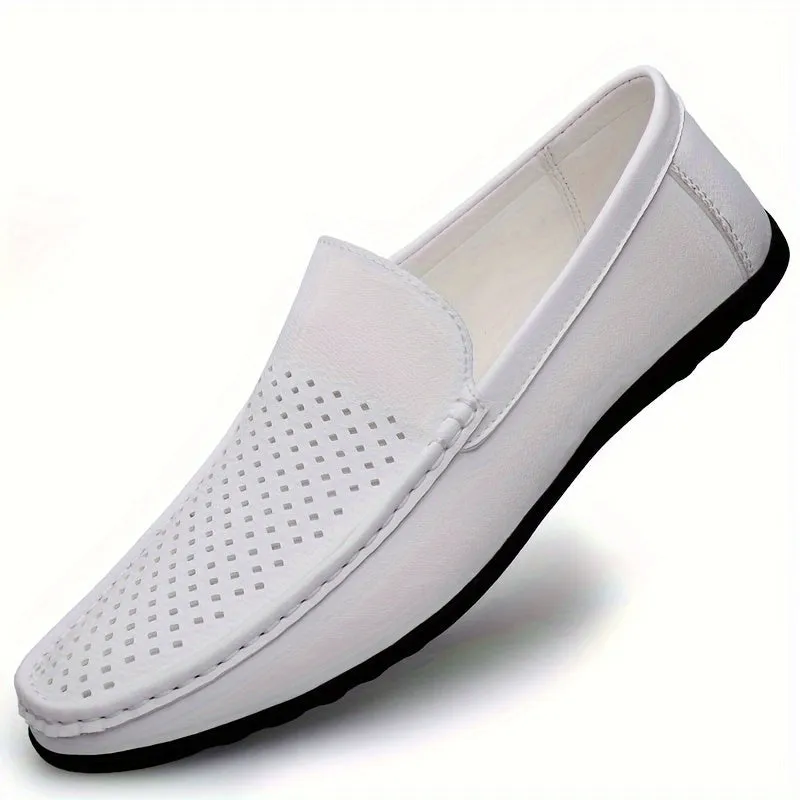 Daan - Witte Loafers met Perforaties