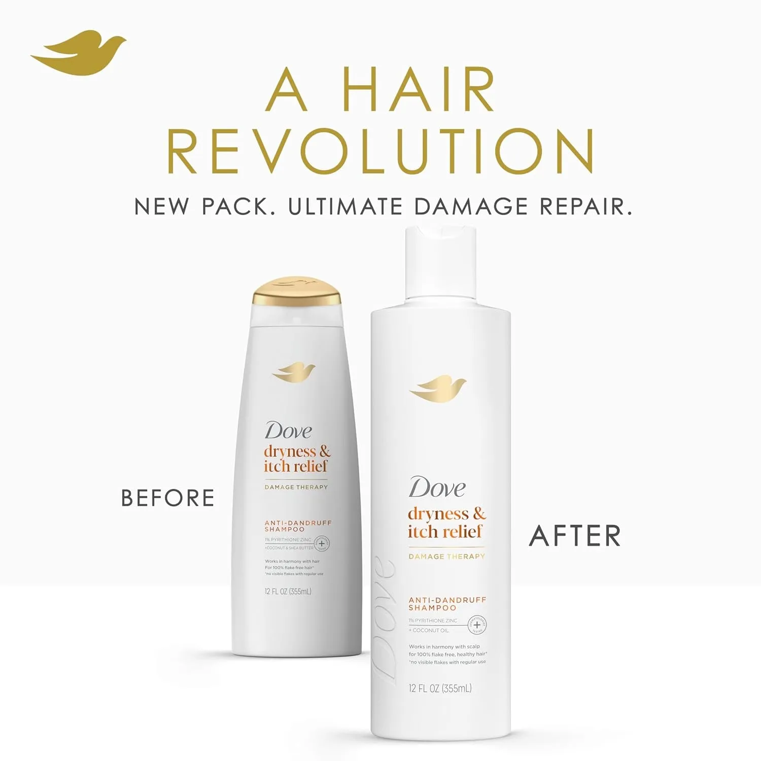 Damage Therapy Derma Shampoo Dryness   Itch for Flaky Scalp with Pyrithione Zinc and Coconut Oil 12 Fl Oz