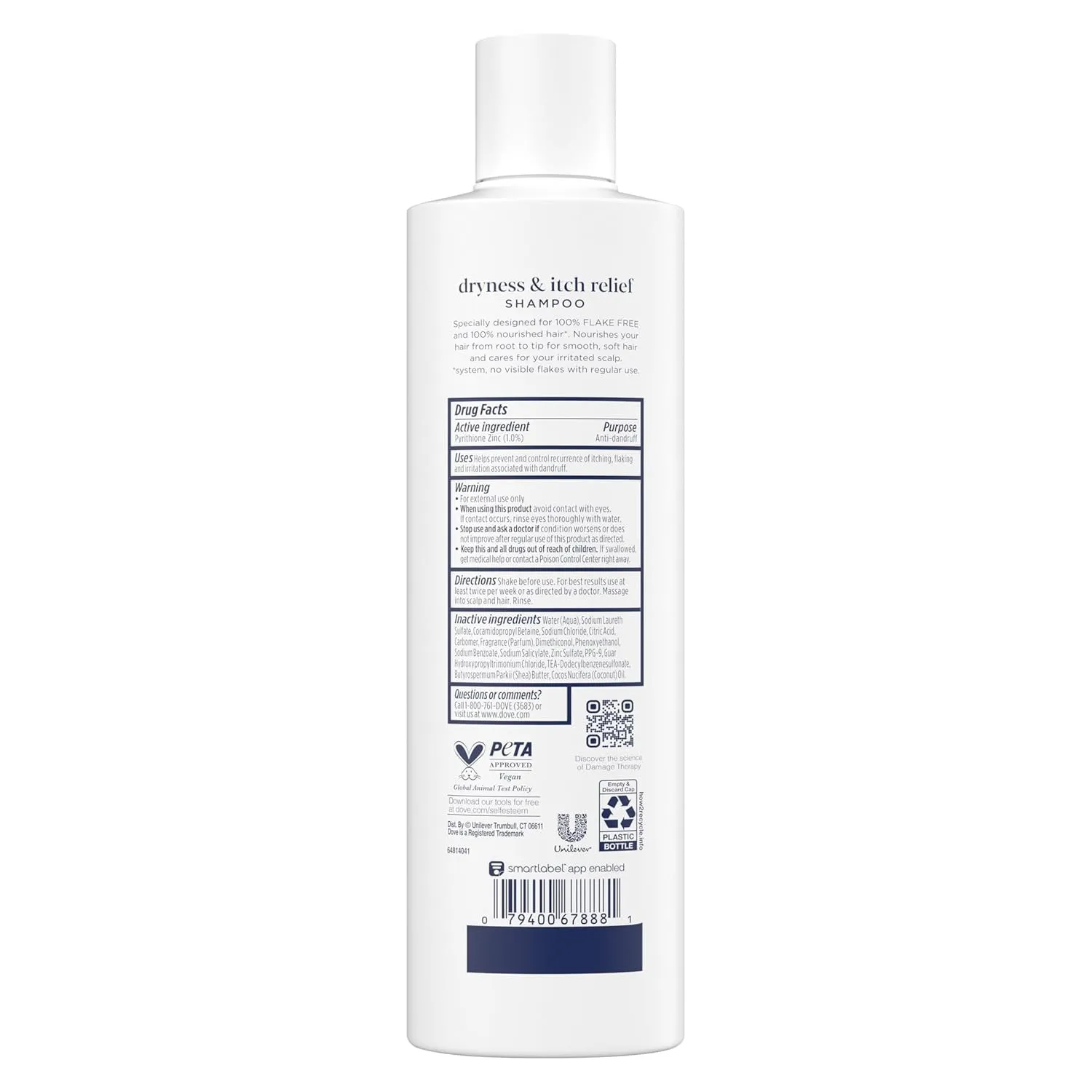 Damage Therapy Derma Shampoo Dryness   Itch for Flaky Scalp with Pyrithione Zinc and Coconut Oil 12 Fl Oz