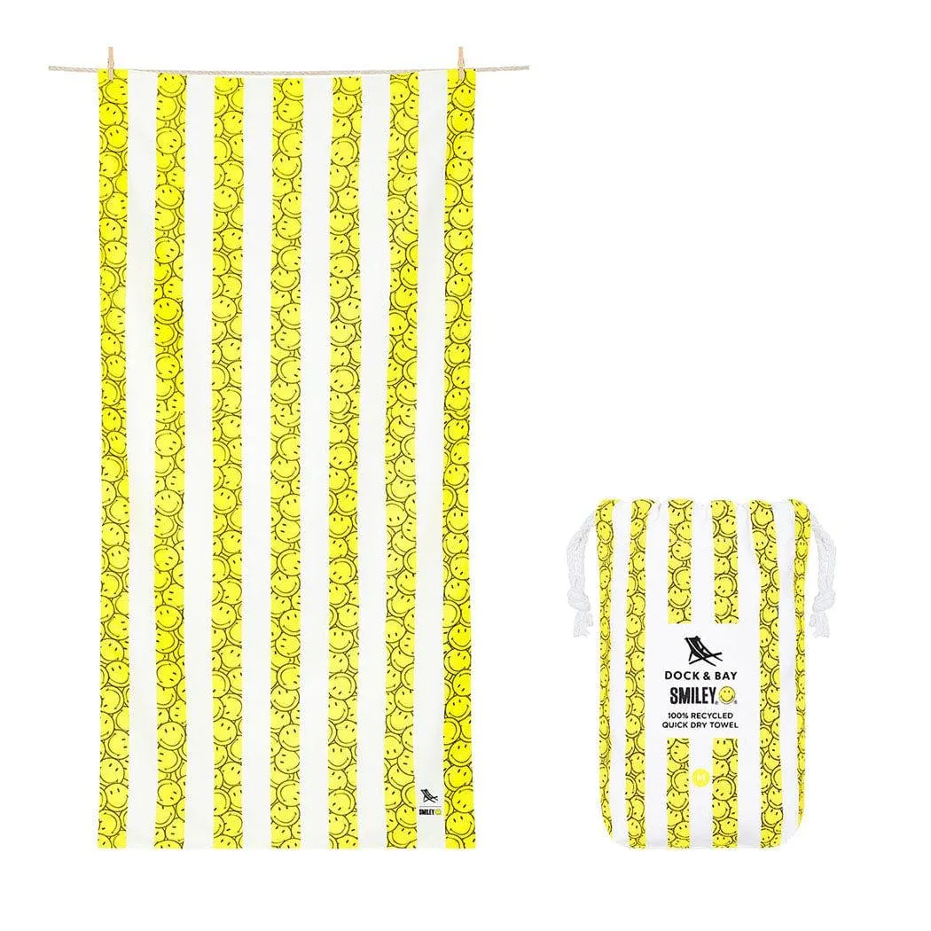 Dock & Bay KIDS Beach Towel | Quick Dry | Smiley