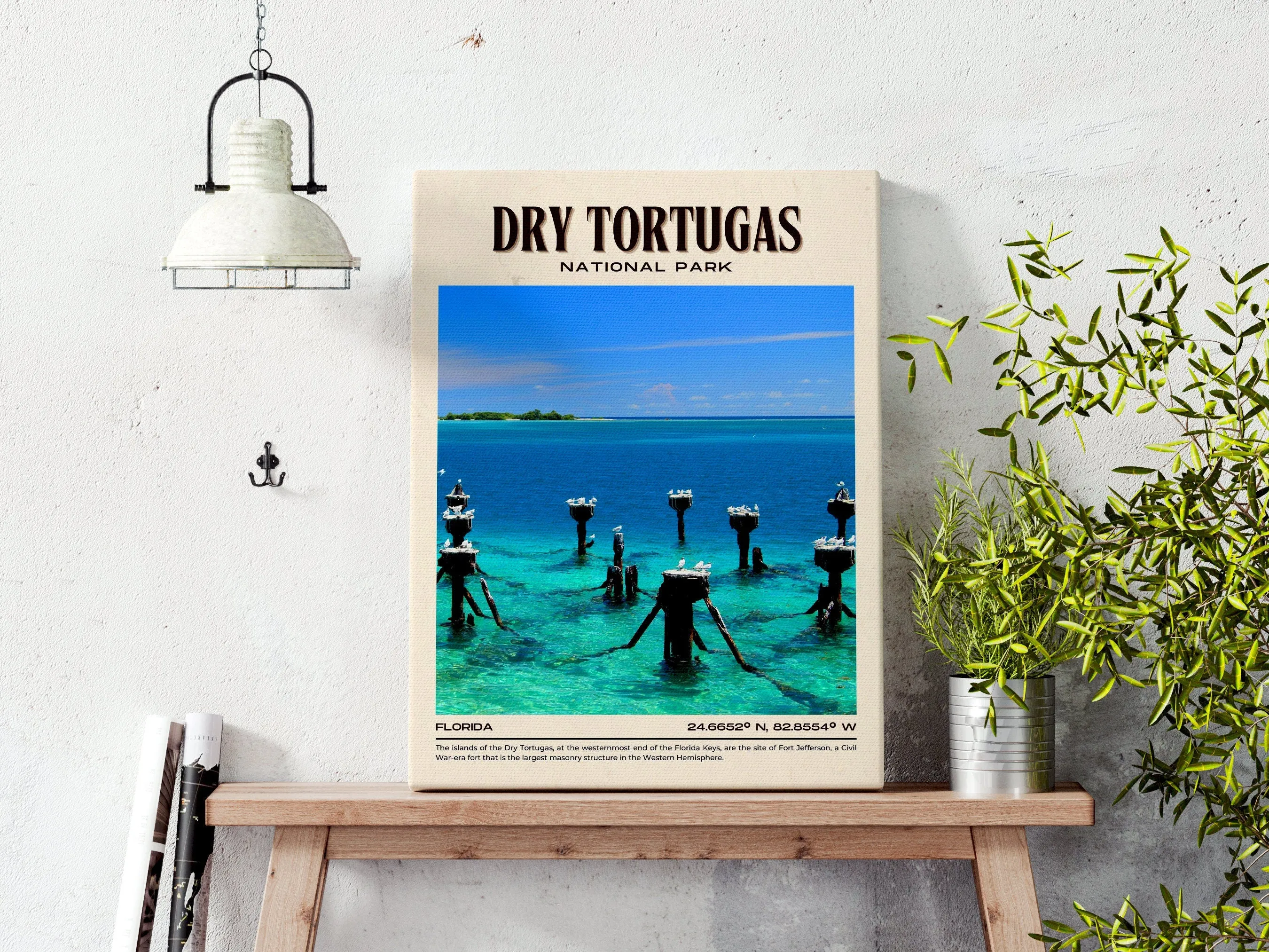 Dry Tortugas National Park Vintage Wall Art, Florida, USA