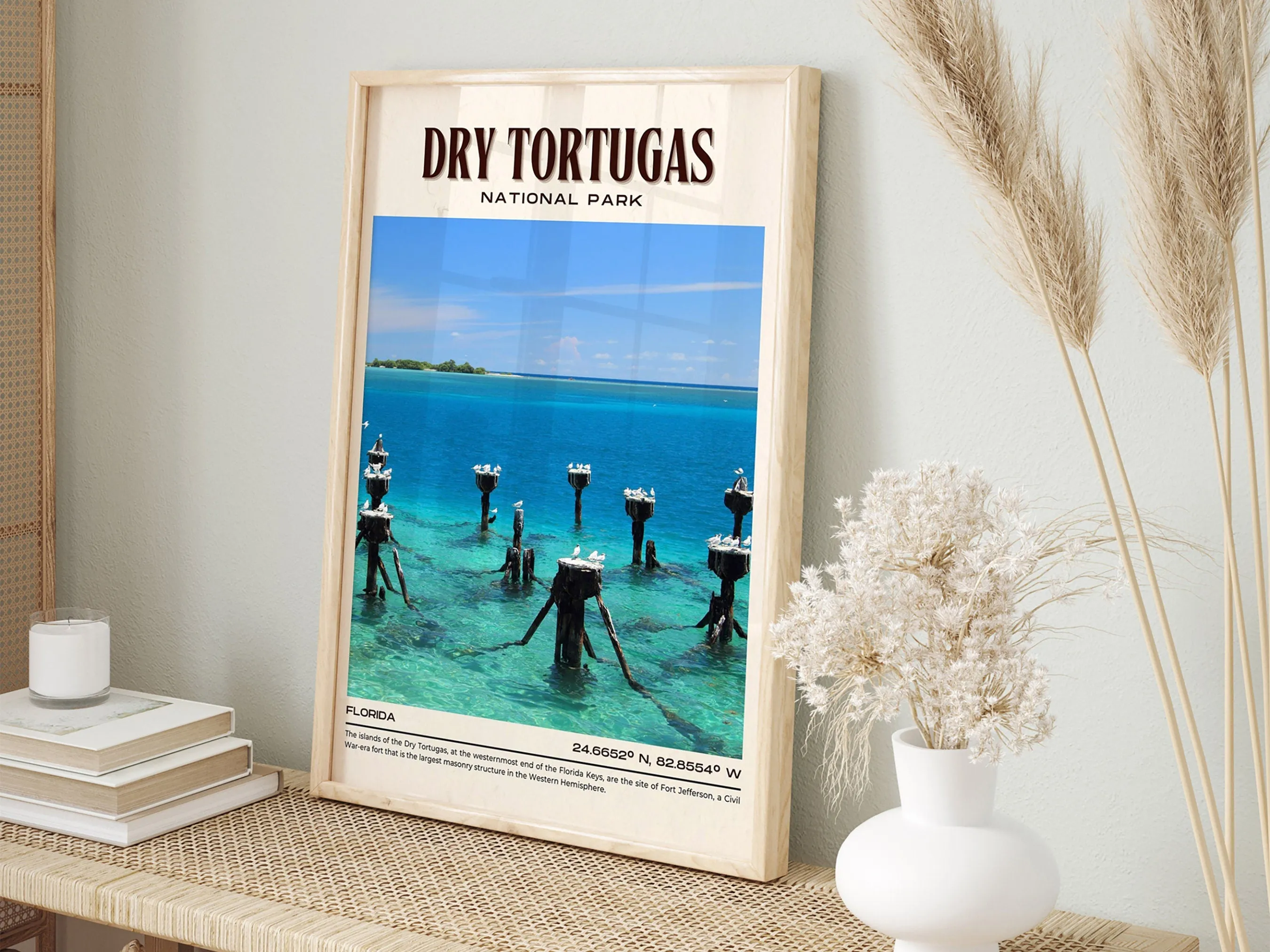 Dry Tortugas National Park Vintage Wall Art, Florida, USA