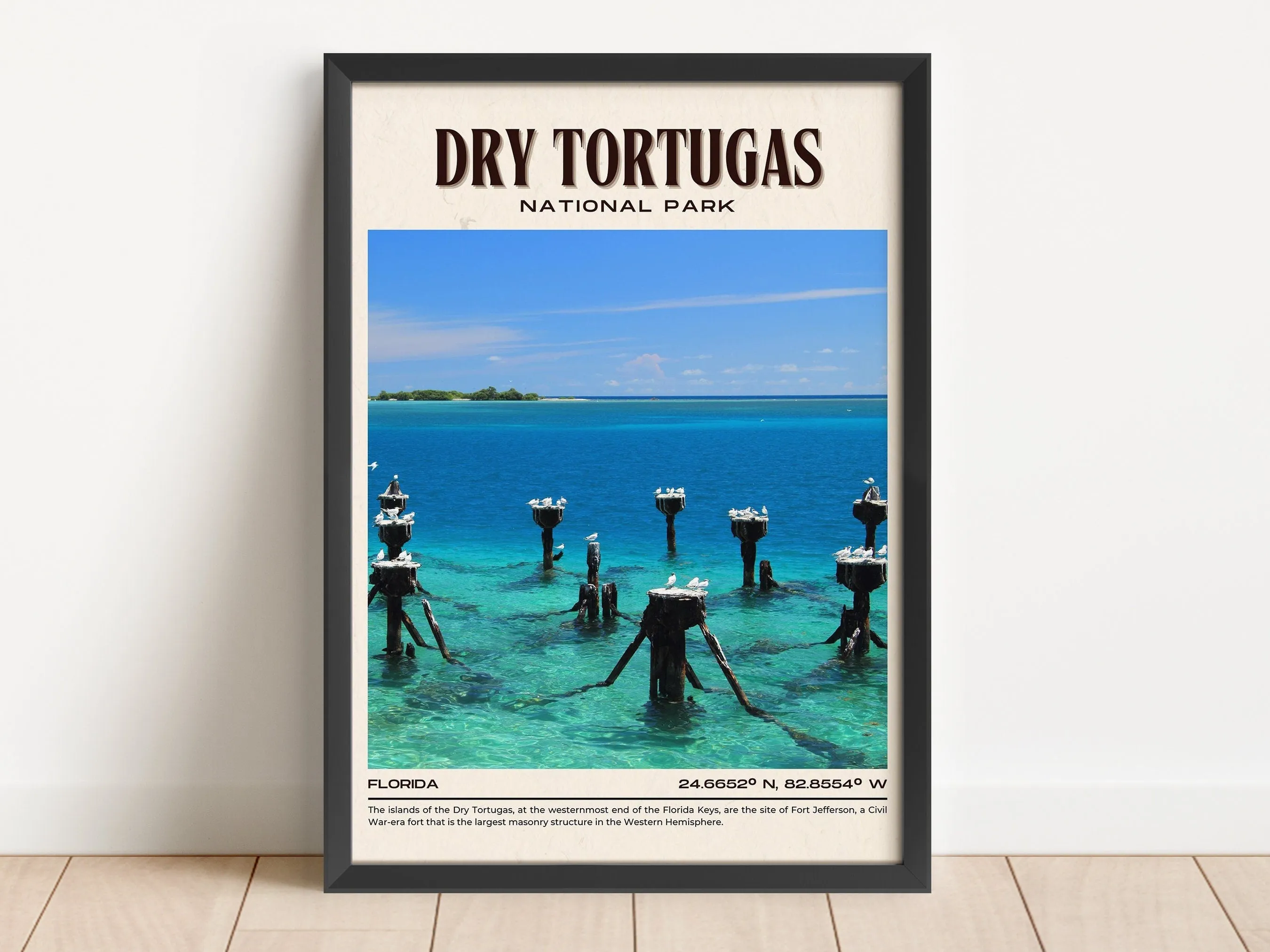 Dry Tortugas National Park Vintage Wall Art, Florida, USA