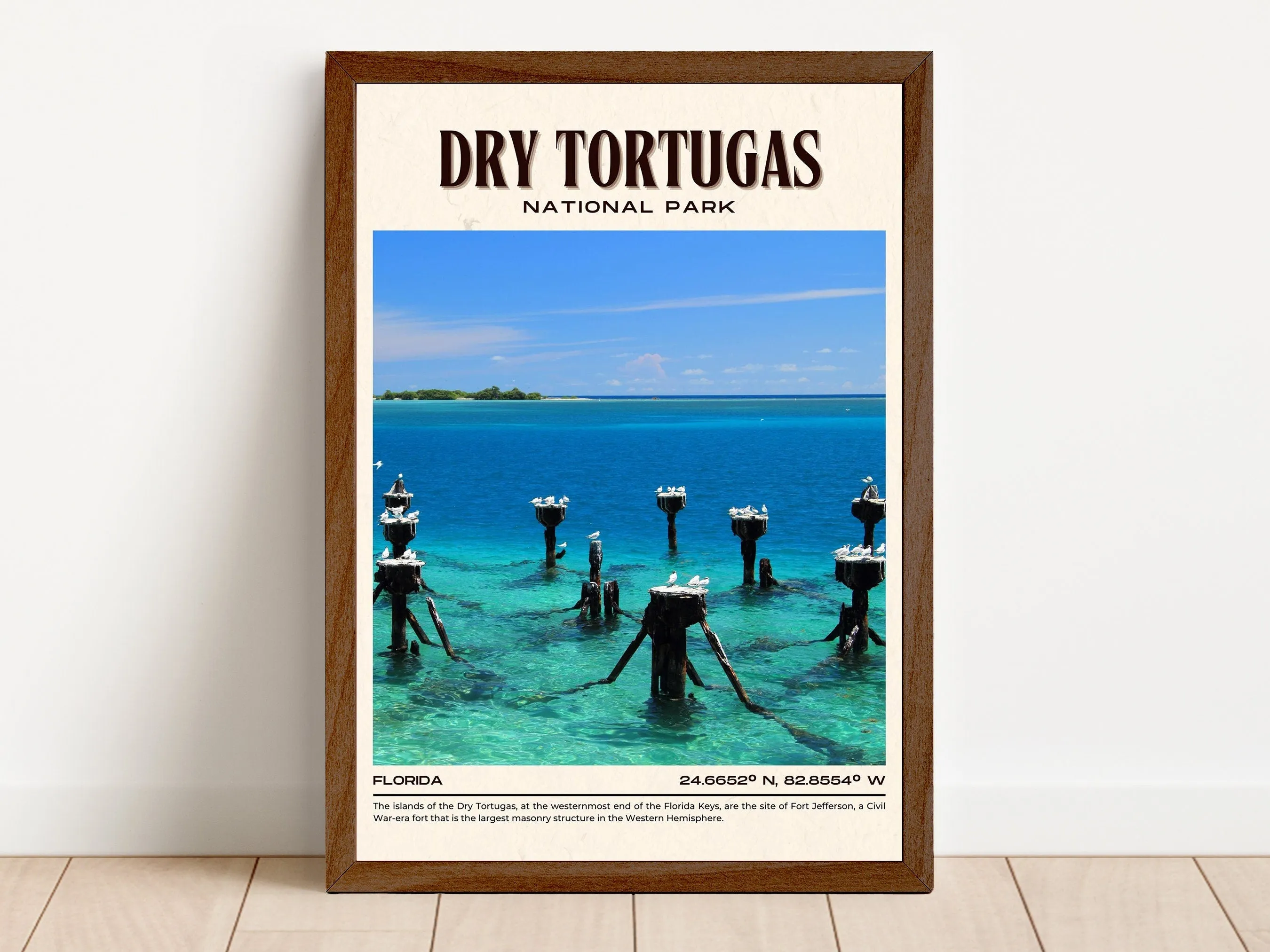 Dry Tortugas National Park Vintage Wall Art, Florida, USA