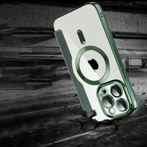 Etui Flip Wallet Magsafe iPhone 12 - Zielony