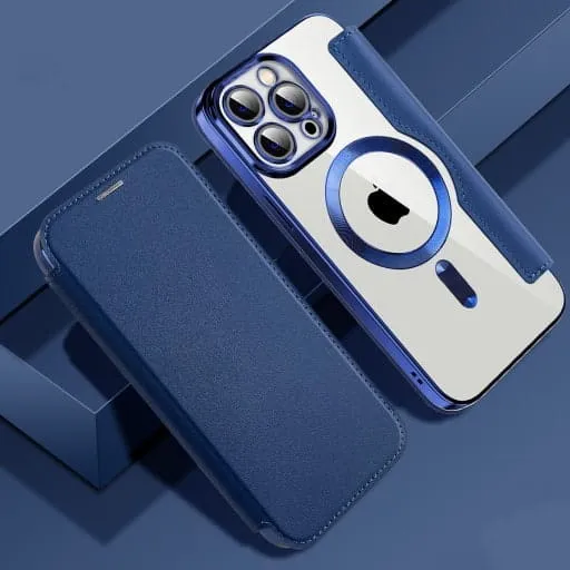 Etui Flip Wallet Magsafe iPhone 14 Pro - Niebieski