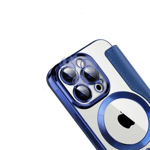 Etui Flip Wallet Magsafe iPhone 14 Pro - Niebieski