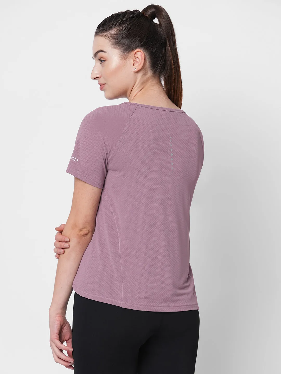 Fitkin women lavender side overlap style tshirt